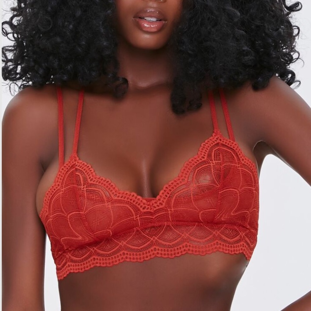 78. NEW| Red Sheer Sexy Lace Bralette